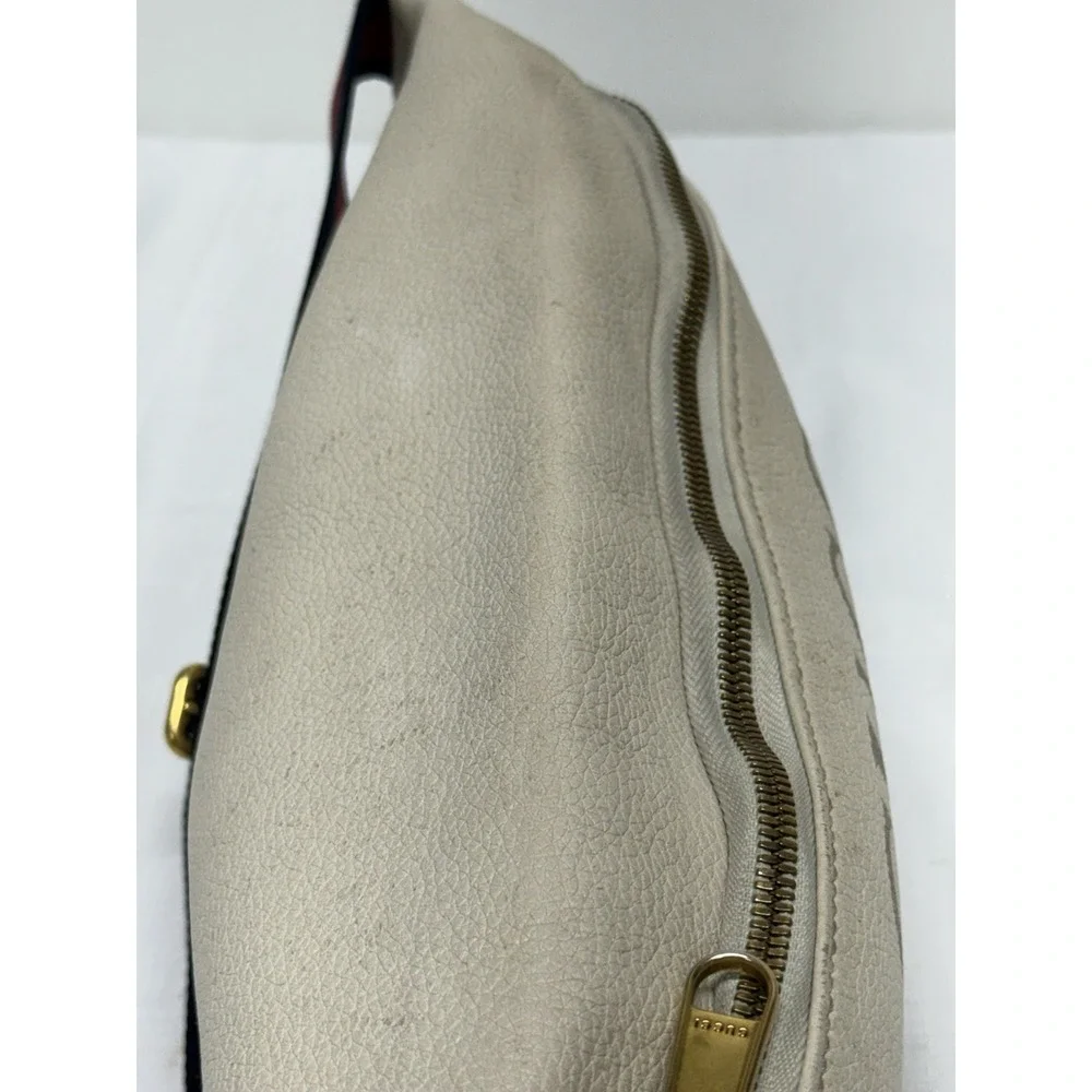 Gucci Logo Belt Bag White Leather Web Stripe Waist Crossbody Fanny Pack COA - Picture 11 of 15